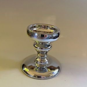 New silver coated small candle stick holder 4.5”